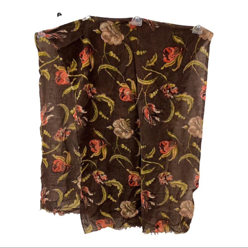 Vintage 100% Wool Brown Rectangular Lightweight F… - image 2